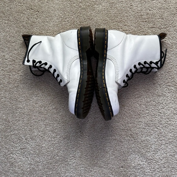 Dr. Martens Zavala Combat Boots White Black Laces Women’s Size 8 - Picture 4 of 10